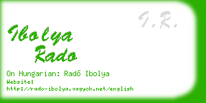ibolya rado business card